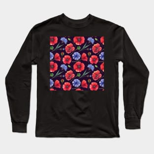Botanical Floral Seamless pattern 20 Long Sleeve T-Shirt